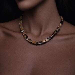 Elegant Brown Beaded Necklace